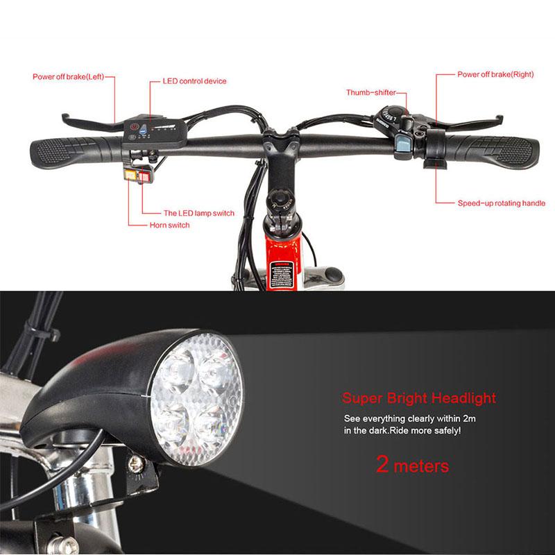 Men's Mountain Bike, 26" Wheel Size, 350W Electric Bicycle, 36V 330.69lbs Max Load, High Carbon Steel Frame, Electric Mountain Bike for Adults