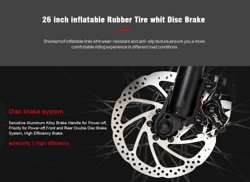 SH26 Electric Bike for Adults, Electric Mountain Bike, 26 Inch Wheels, Max 18.64mph, E-Bike for Adults Women Men Ladies Teenagers