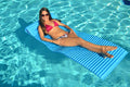 Swim Central 70-Inch Blue Portable Rippled Foam Swimming Pool Mattress Raft