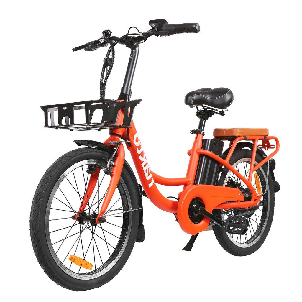 pony 20" Electric Bike,Bicycle with Single speed gear 35Nm 250W Powerful Motor 36V/10A Battery Power Ride In Snow, Ice, Rain, Beach and Terrain - Orange