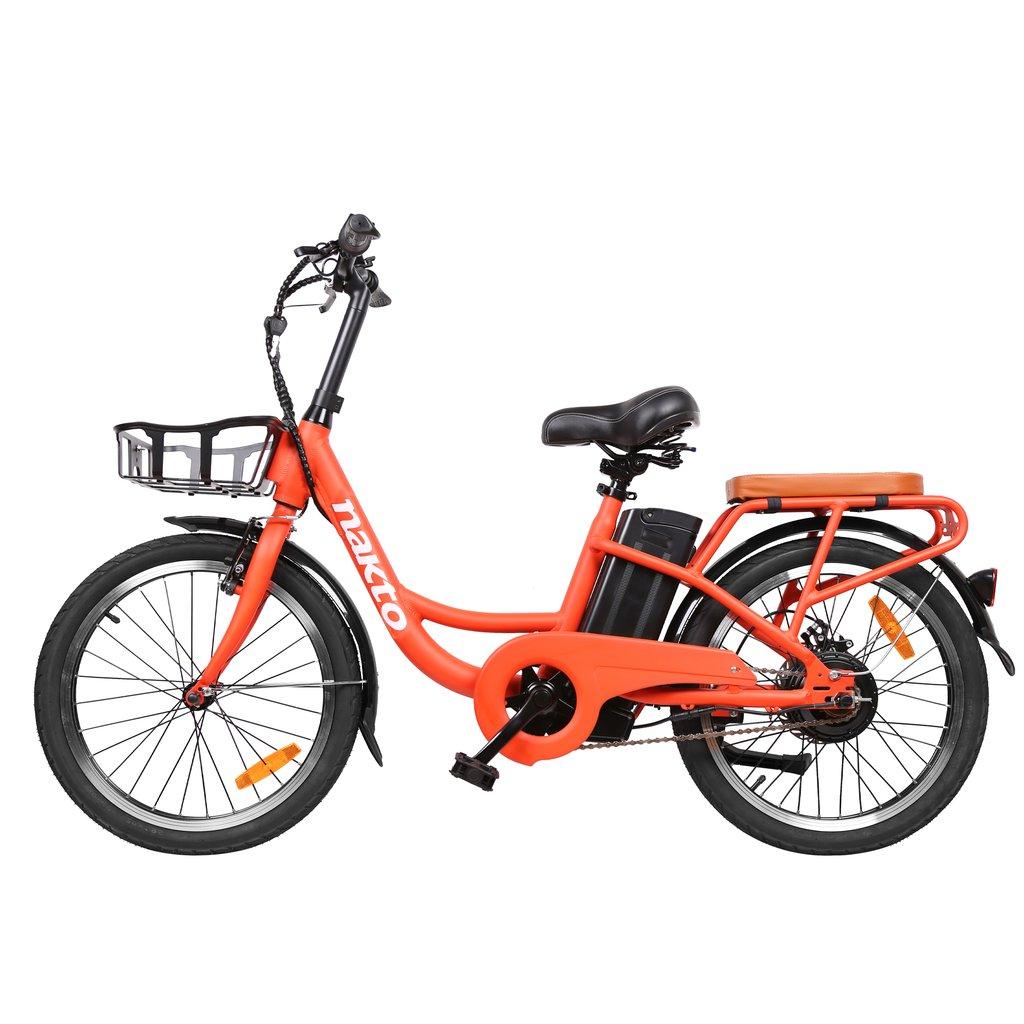 pony 20" Electric Bike,Bicycle with Single speed gear 35Nm 250W Powerful Motor 36V/10A Battery Power Ride In Snow, Ice, Rain, Beach and Terrain - Orange