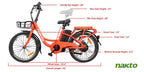 pony 20" Electric Bike,Bicycle with Single speed gear 35Nm 250W Powerful Motor 36V/10A Battery Power Ride In Snow, Ice, Rain, Beach and Terrain - Orange