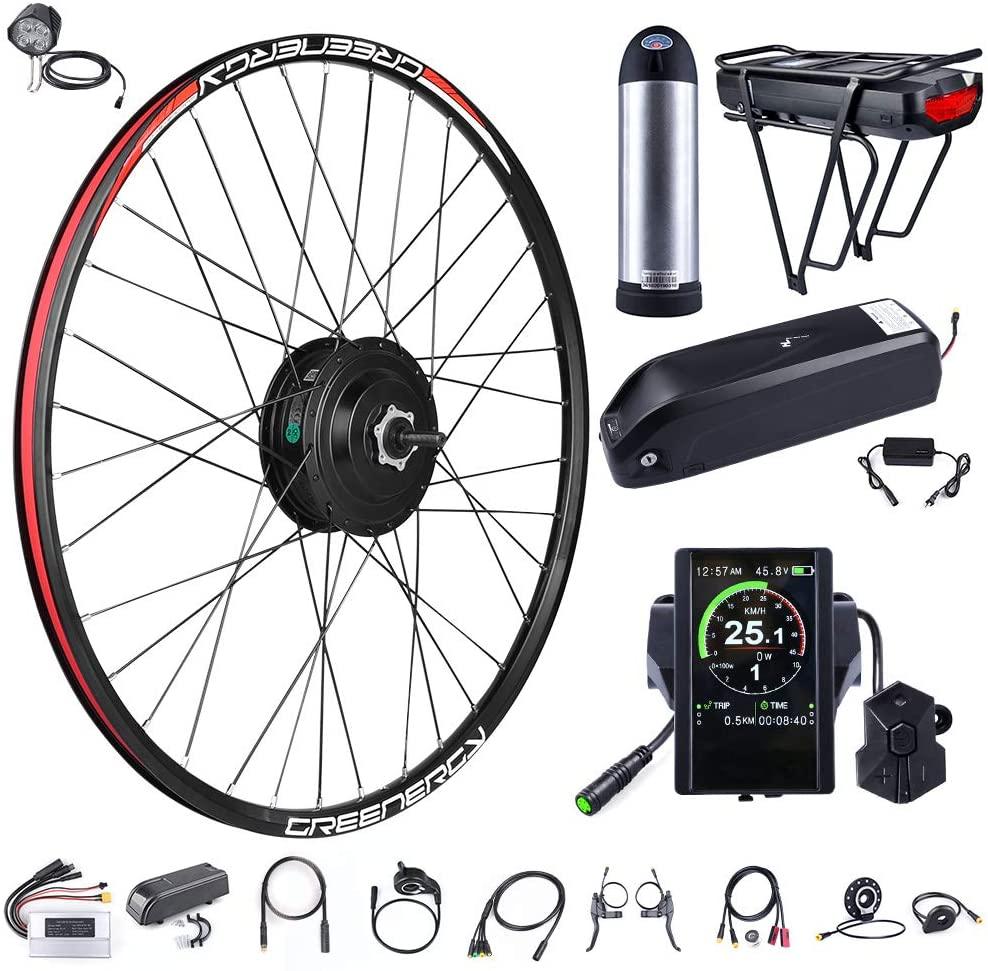 BAFANG 48V 500W Front Hub Motor Electric Bike Conversion Kit for 20 26 27.5 700c inch Wheel Drive Engine with LCD Display with Battery and Charger