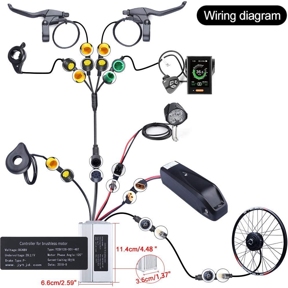 BAFANG 48V 500W Front Hub Motor Electric Bike Conversion Kit for 20 26 27.5 700c inch Wheel Drive Engine with LCD Display with Battery and Charger