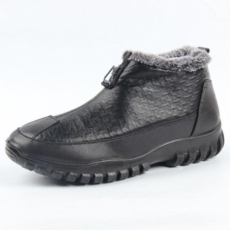 Men Waterproof Plush Warm Lining Comfy Casual Ankle Boots