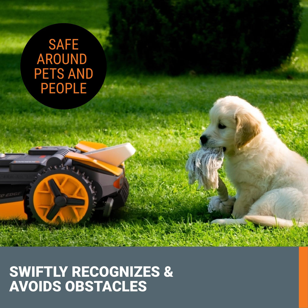 Landroid Vision Robotic Lawn Mower, Wire Robot Mower with Active Obstacle Avoidance, WiFi &amp; Bluetooth Connection, APP Control, 1/5 Acre, WR208