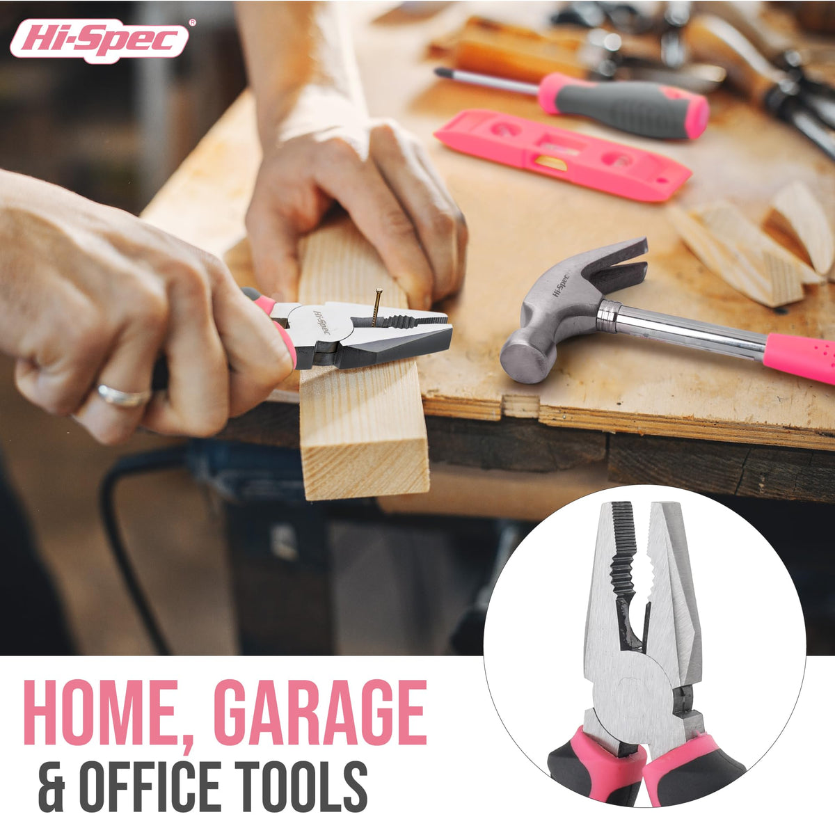 Tool Kit, General Household Hand Tool Set with Toolbox StoraCase, All-in-One Compact Toolkit for DIY & Dorm Use, Pink | 38pc, everyday fixes made easier, organized portable storage, beginner-friendly selection, apartment and office tasks, t