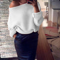 Women's Clothing - Fashion Cotton Sexy Loose One Shoulder Sweater