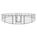 ALEKO 2DK24X32 Heavy Duty Pet Playpen Dog Kennel Pen Exercise CaFence 16 Panel 24 x 32 Inches Black