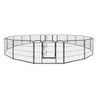 ALEKO 2DK24X32 Heavy Duty Pet Playpen Dog Kennel Pen Exercise CaFence 16 Panel 24 x 32 Inches Black