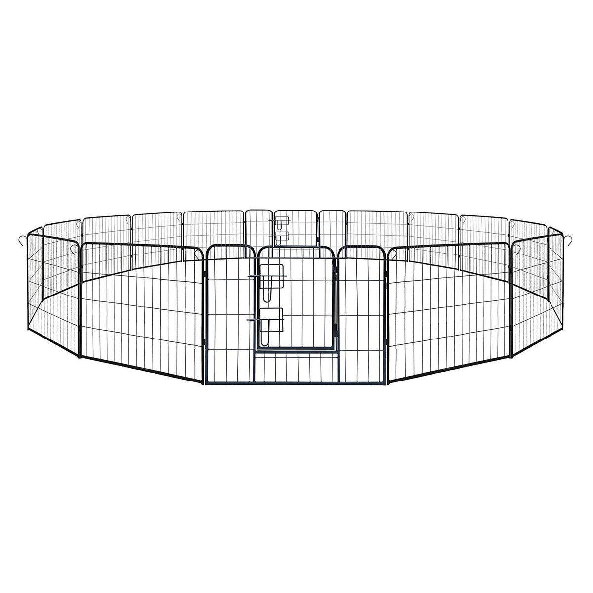 ALEKO 2DK24X32 Heavy Duty Pet Playpen Dog Kennel Pen Exercise CaFence 16 Panel 24 x 32 Inches Black
