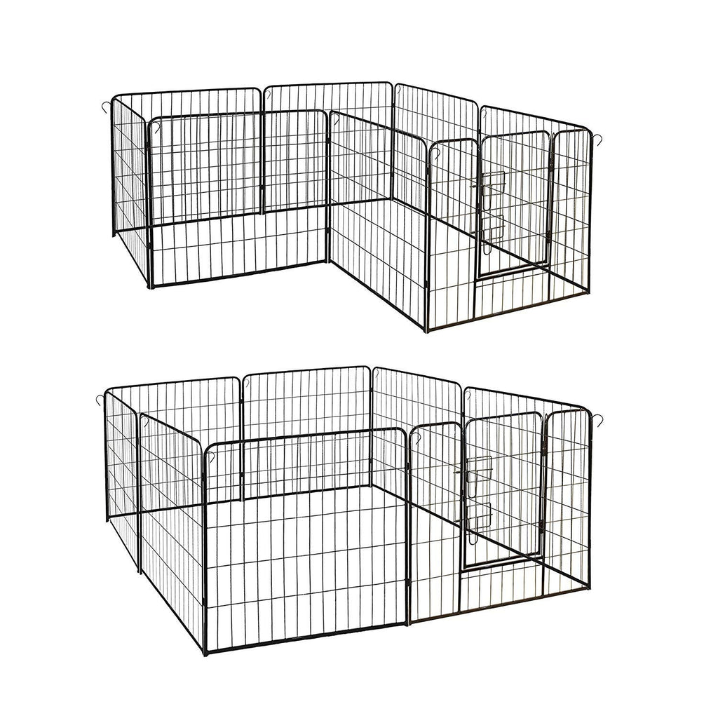 ALEKO 2DK24X32 Heavy Duty Pet Playpen Dog Kennel Pen Exercise CaFence 16 Panel 24 x 32 Inches Black
