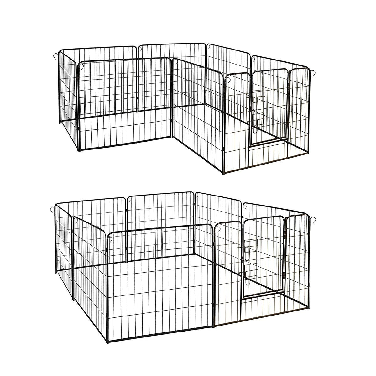 ALEKO 2DK24X32 Heavy Duty Pet Playpen Dog Kennel Pen Exercise CaFence 16 Panel 24 x 32 Inches Black