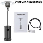 DJKDJL Outdoor Patio Heater With Wheels,Propane 46,000 BTU Premium Outdoor Patio Heater, Gray, 87*46*46CM