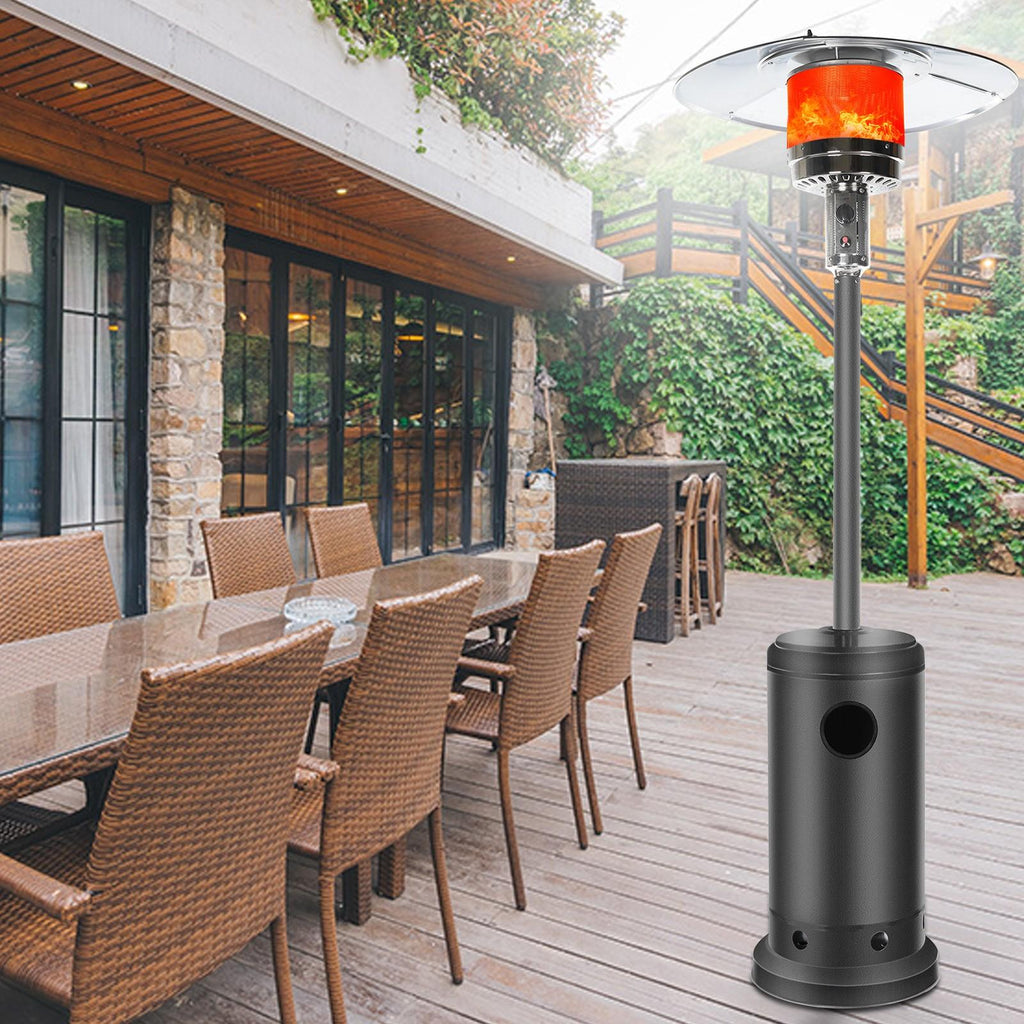 DJKDJL Outdoor Patio Heater With Wheels,Propane 46,000 BTU Premium Outdoor Patio Heater, Gray, 87*46*46CM