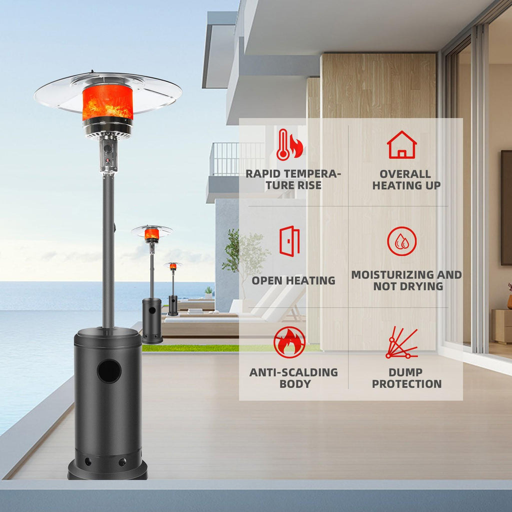 Clearance Items Outdoor Patio Heater With Wheels,Propane 46,000 BTU Premium Outdoor Patio Heater