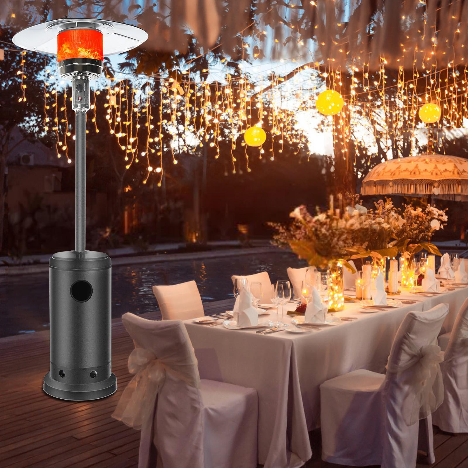 DJKDJL Outdoor Patio Heater With Wheels,Propane 46,000 BTU Premium Outdoor Patio Heater, Gray, 87*46*46CM