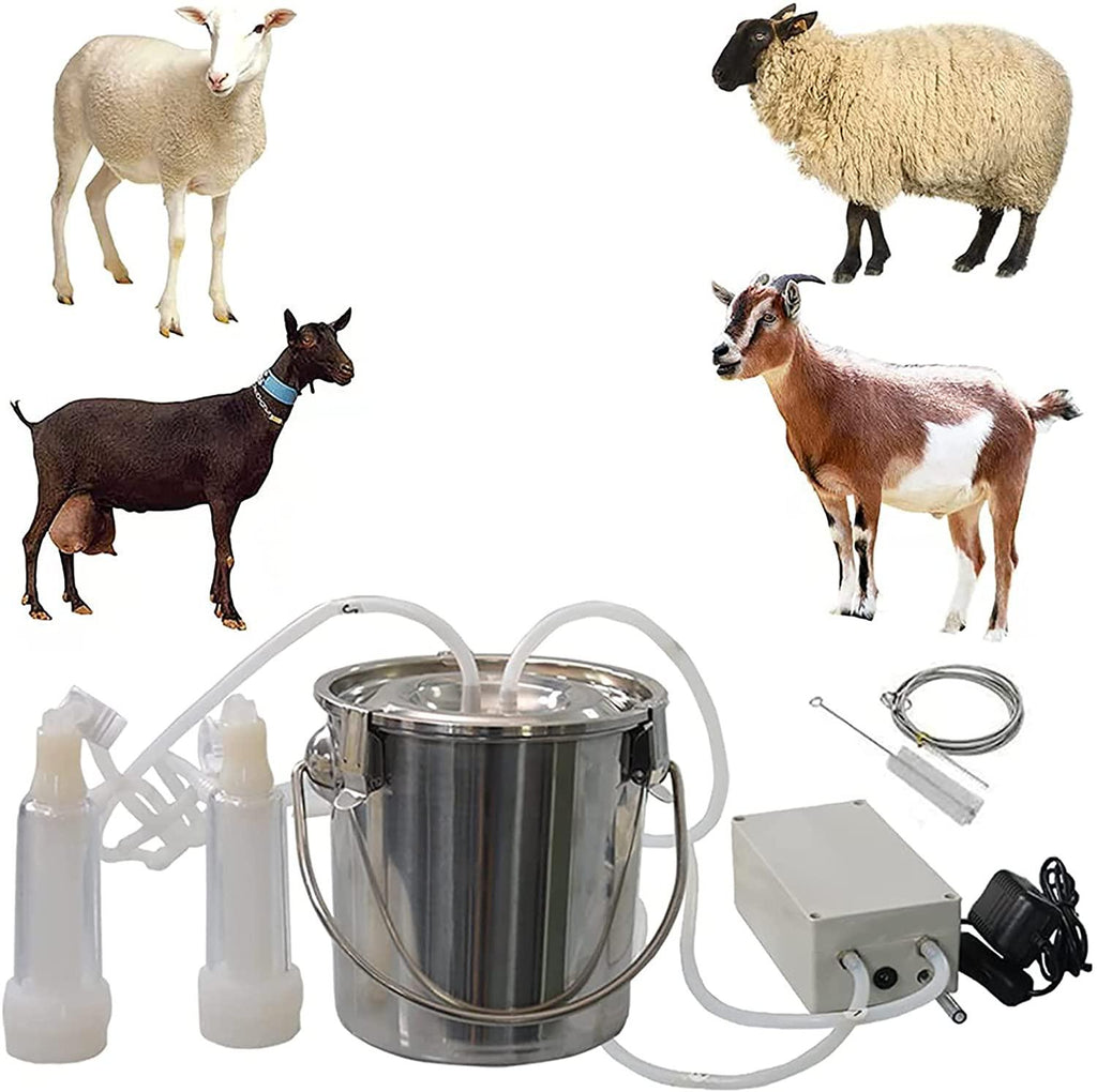 portable pulsation vacuum pump goat milker livstock milking machine, 14l goat milking machine, cow milking machine electric, automatic portable livestock milking equipment, common for cattle and shee