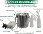 portable pulsation vacuum pump goat milker livstock milking machine, 14l goat milking machine, cow milking machine electric, automatic portable livestock milking equipment, common for cattle and shee