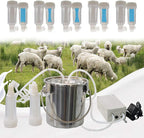portable pulsation vacuum pump goat milker livstock milking machine, 14l goat milking machine, cow milking machine electric, automatic portable livestock milking equipment, common for cattle and shee