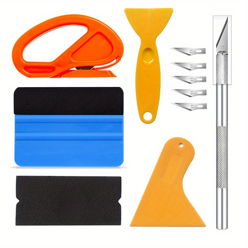 Complete Car Wrapping and Window Tinting Tool Kit - Vinyl Scraper, Cutter, Squeegee, Spatulas & More!