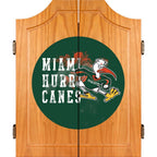 University of Miami Smoke 20.5 in. Wood Dart Cabinet Set