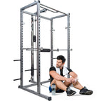Beyamis Multi-Function Power Cawith Lat Pull-Down and Low Row Home Gym Equipement Olympic Squat Cafor Weight Training