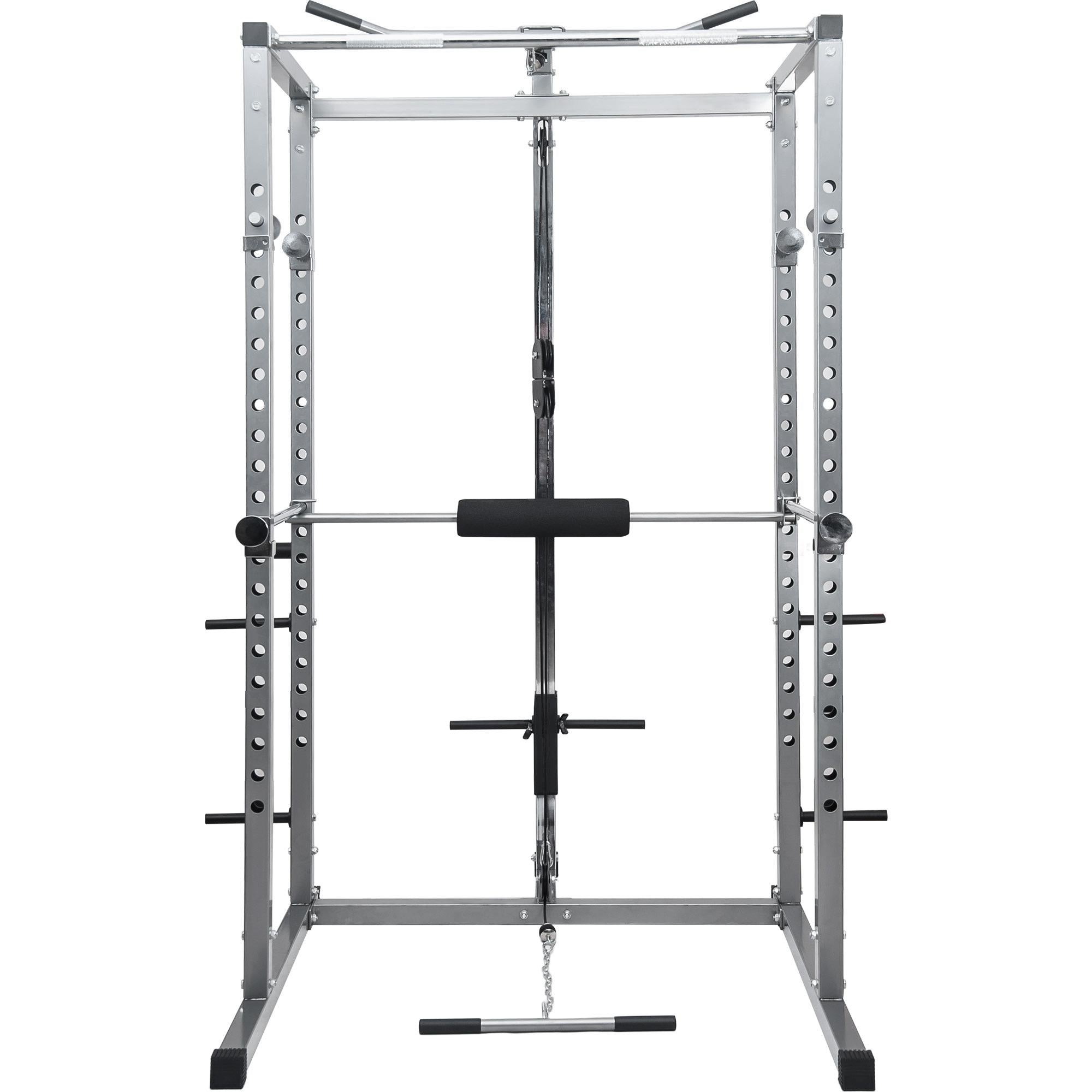 Walmeck Multi-Function Power Cawith Lat Pull-Down and Low Row Home Gym Equipement Olympic Squat Cafor Weight Training