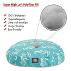Teal Sea Horse LarRound Indoor Outdoor Pet Dog Bed With Removable Washable Cover By Majestic Pet Products