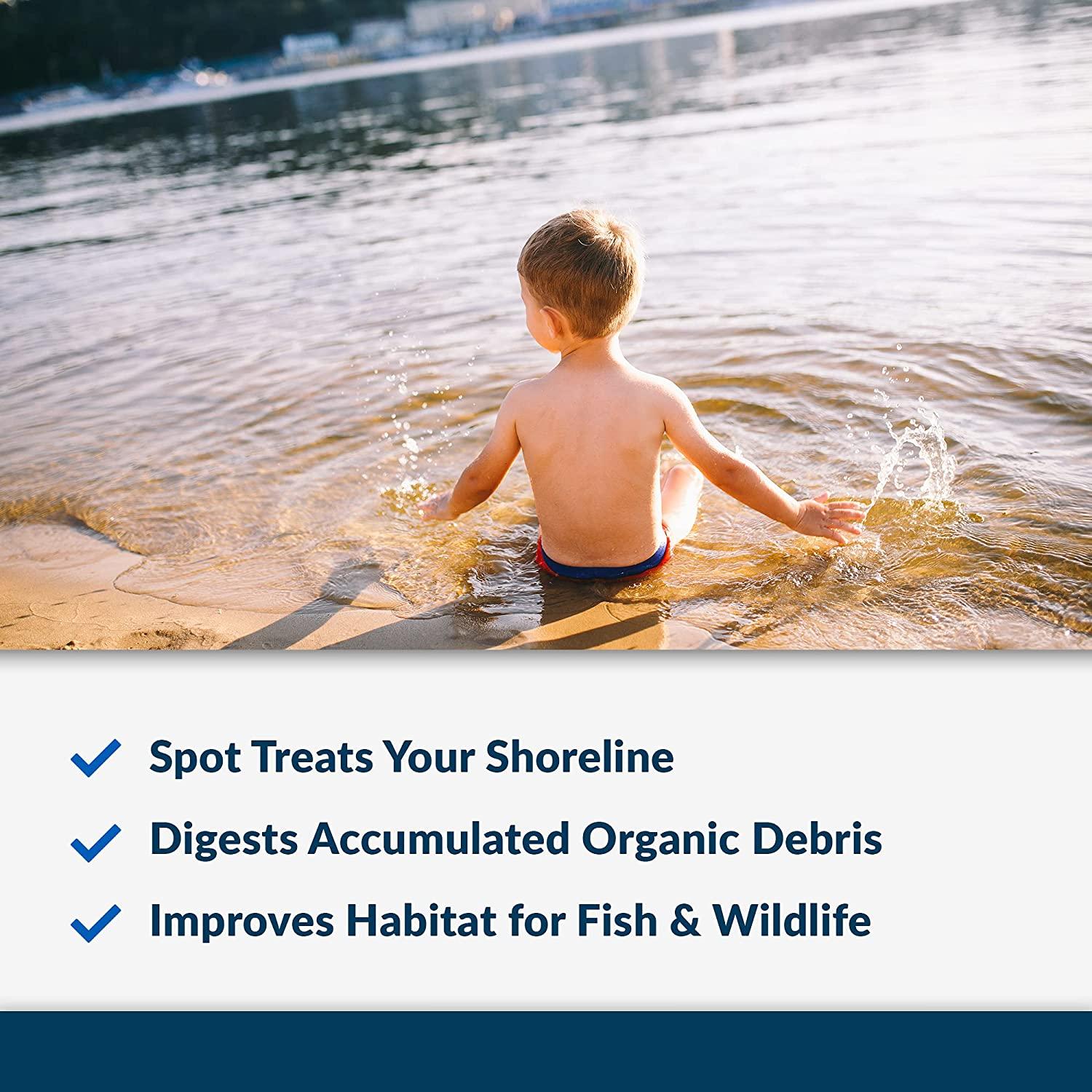 airmax muckaway natural pond muck remover – safely clears muck and sludge from beaches and shorelines; fish, plant and wildlife friendly – 6 month supply, 16 scoops