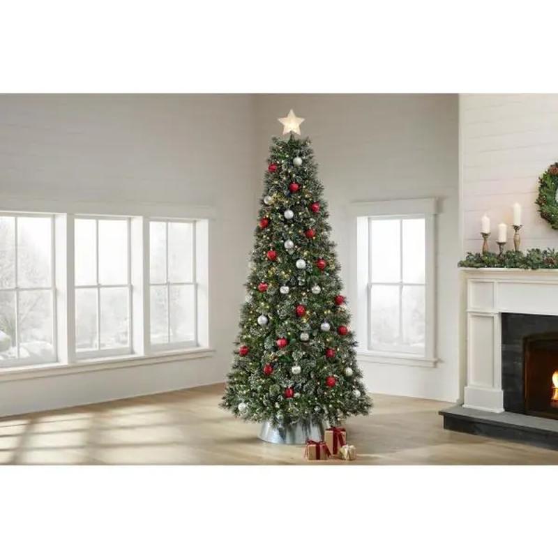 9 Ft Sparkling Amelia Pine LED Pre-Lit Artificial Christmas Tree with 600 Warm W