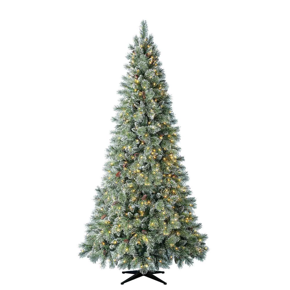 9 Ft Sparkling Amelia Pine LED Pre-Lit Artificial Christmas Tree with 600 Warm W