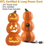 Halloween Pumpkin Lantern - Jack-O-Lantern Lights - Halloween Pumpkin Decorations - Shatterproof Waterproof Fake Pumpkin Safe for Indoor Outdoor - Perfect Halloween Party Favors