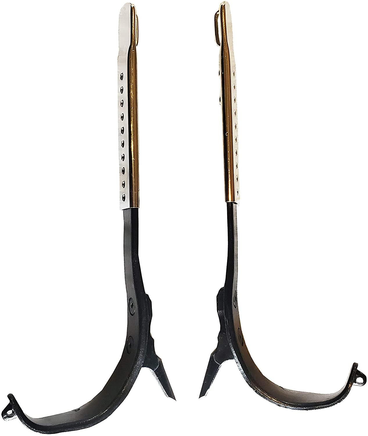 Evoke Gear Tree Climbing Spike Set Pole Spurs Adjustable with Standard Harness + Lanyard