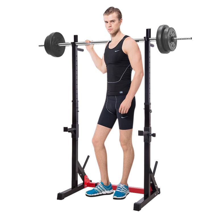 Ollieroo Multi-function Barbell Rack Dip Stand Gym Family Fitness Adjustable Squat Rack Weight Lifting Bench Press Dipping Station with Barbell Plate Rack