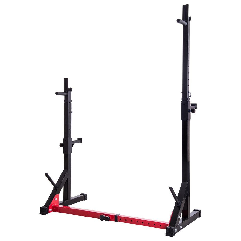 Ollieroo Multi-function Barbell Rack Dip Stand Gym Family Fitness Adjustable Squat Rack Weight Lifting Bench Press Dipping Station with Barbell Plate Rack