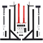 Ollieroo Multi-function Barbell Rack Dip Stand Gym Family Fitness Adjustable Squat Rack Weight Lifting Bench Press Dipping Station with Barbell Plate Rack