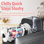 Slushie Machine for Home - 88oz Frozen Drink Maker Slushy Machine, 2-In-1 Soft Ice Cream Maker, 6 Preset Programs| Slushie, Cocktails, Frappés, Ice Cream, Smoothies, Milkshakes (Screen Version）