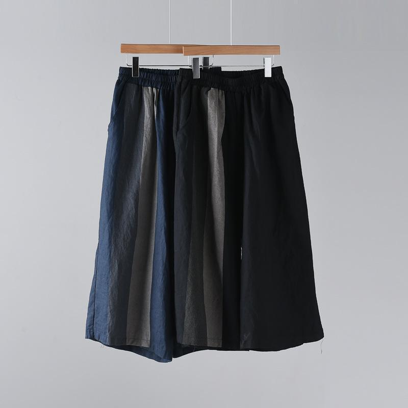 babakud retro stitching cotton linen loose straight pants