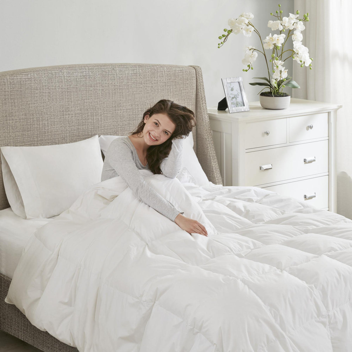 Comfort Classics All Season Exra Long Cotton Cover Down Comforter, King