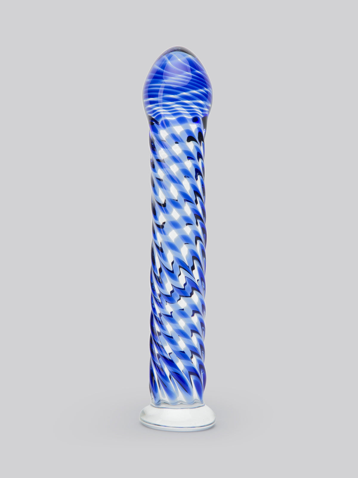 Lovehoney Blue Swirl Textured Sensual Glass Dildo, Blue