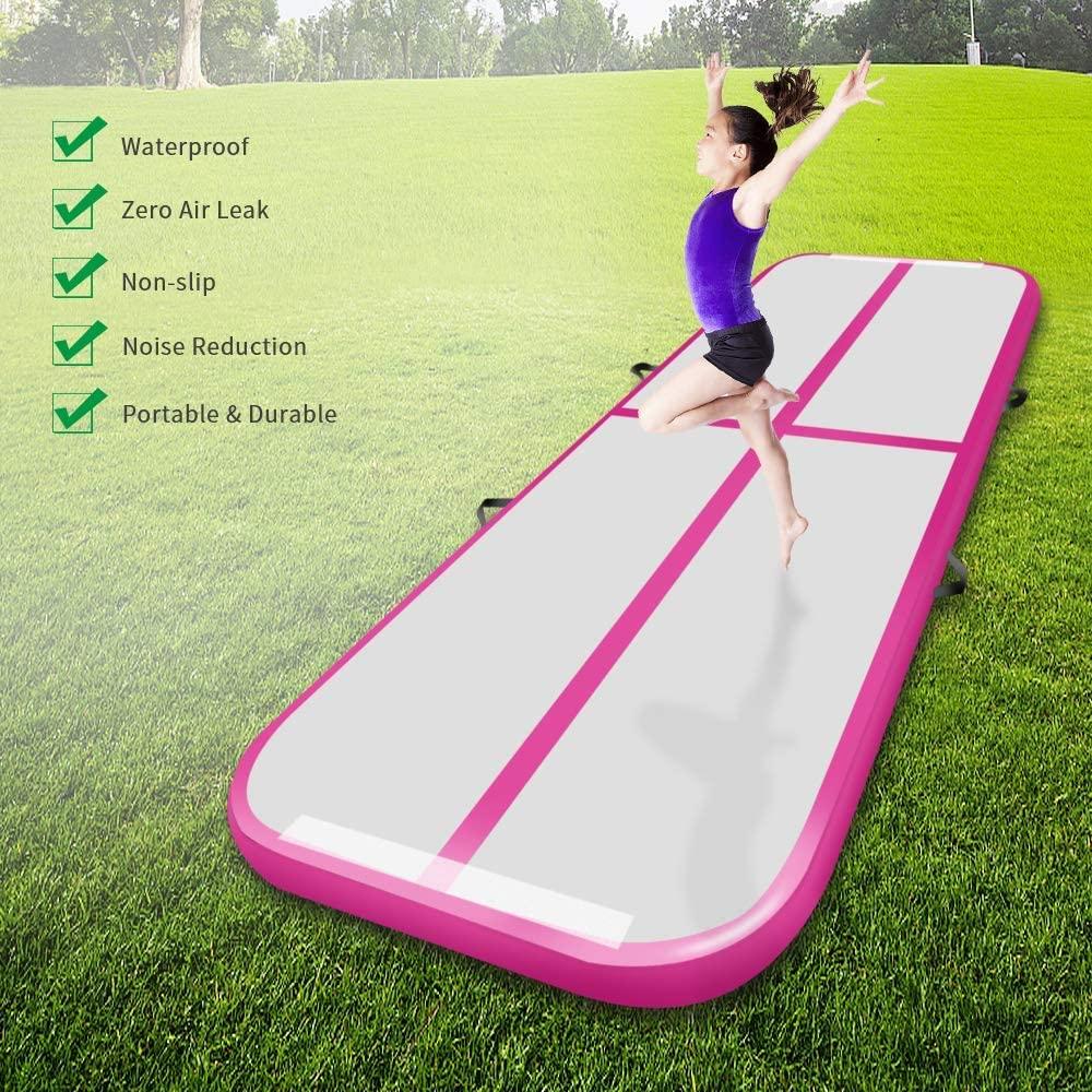 Pink 5m/16ft Inflatable Air Track Tumbling Gymnastic Mat Floor Home Training W/ Pump Fbsport