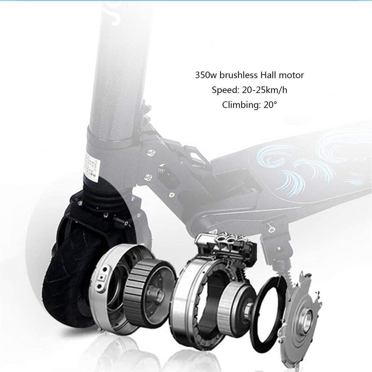 CUISIDIAO Folding Electric Scooters, Electric Bicycles for Adults Light, 350W 36V Waterproof Electric Bicycle, with One-Touch Folding System, (Color : Round, Size : 15KM)