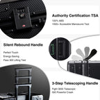 Carbon Fiber All Aluminum Luggage, LuggeX Smart TSA 24" No Zipper Suitcase, Checked Hardside Luggage with Spinner Wheels