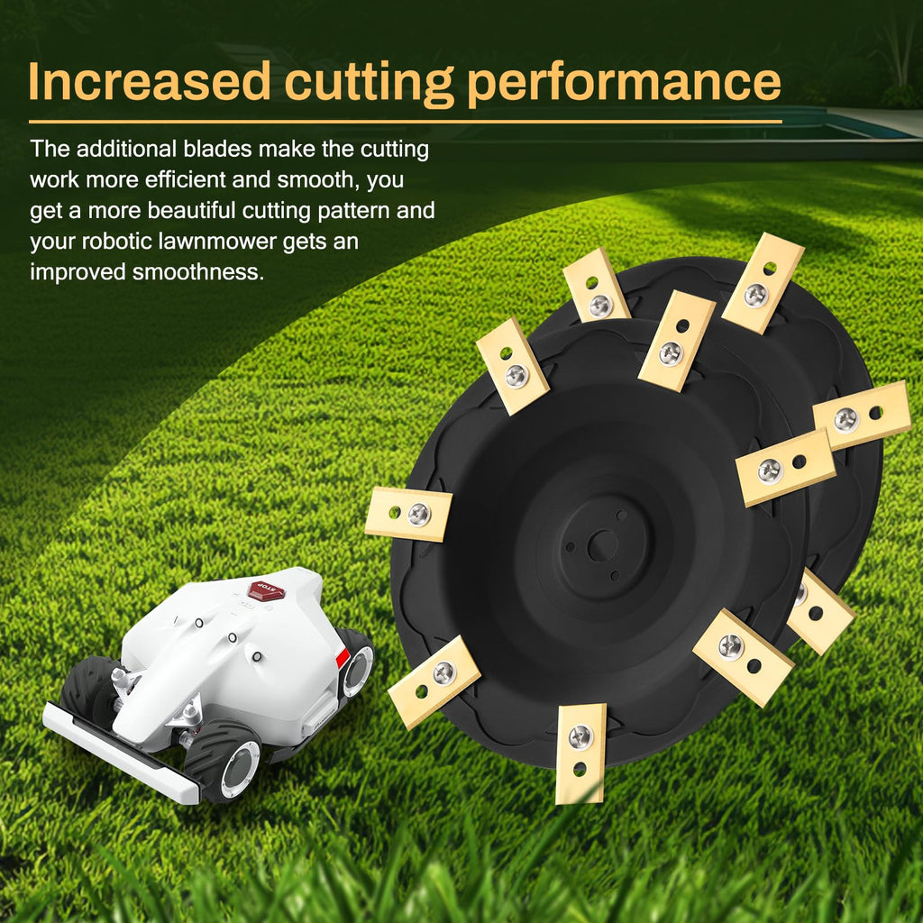 [Upgrade] 2Pcs Blade Discs + 14Pcs Blades Compatible with  LUBA 1 AWD and LUBA 2 AWD (up to Model Year 2024), Robotic Lawn Mower Blade Disc