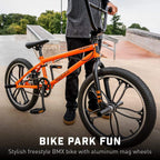 Mongoose Legion Freestyle Sidewalk BMX Bike for-Kids, -Children and Beginner-Level to Advanced Riders, 16-20-inch Wheels, Hi-Ten Steel Frame, Micro Drive 25x9T BMX Gearing
