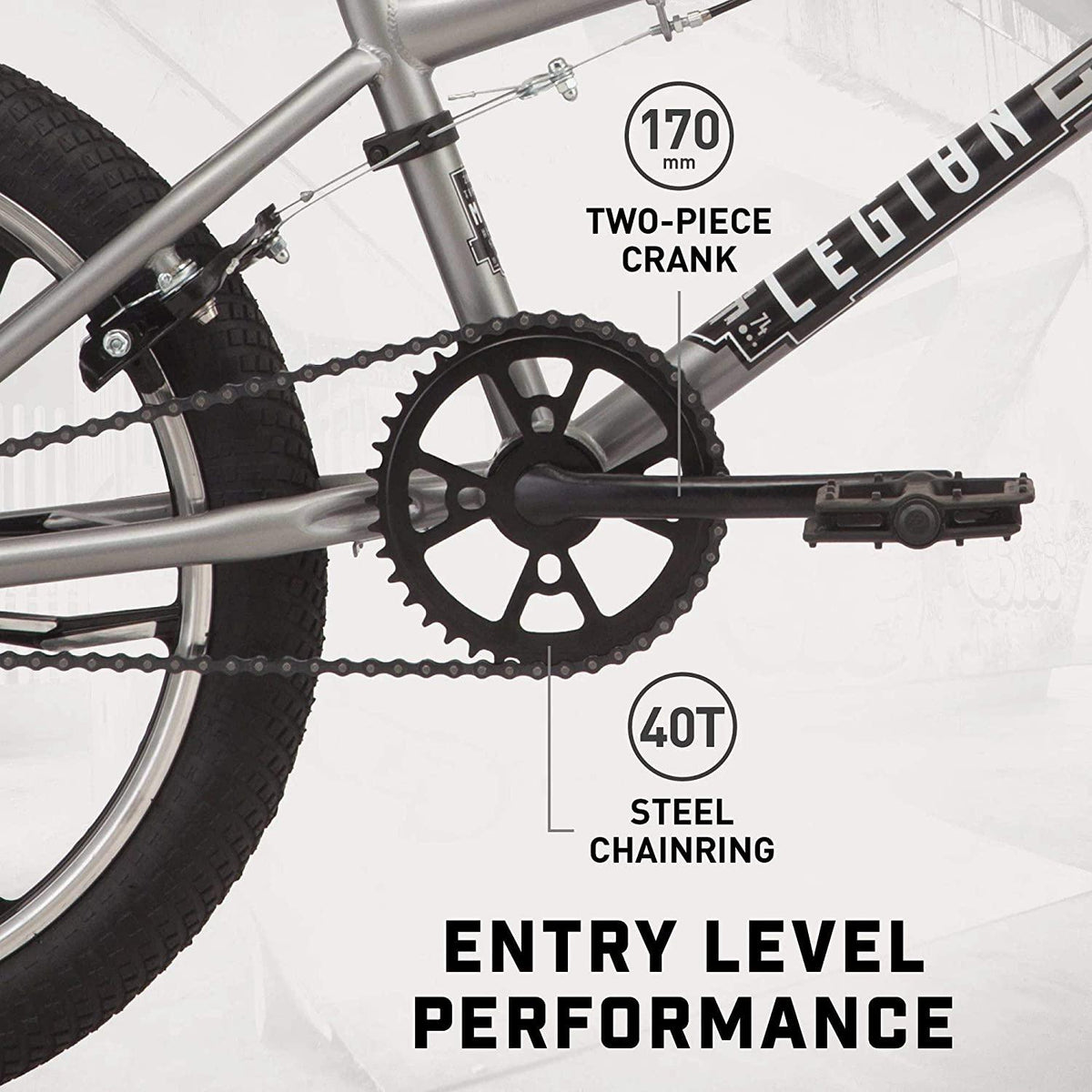 Mongoose Legion Freestyle Sidewalk BMX Bike for-Kids, -Children and Beginner-Level to Advanced Riders, 16-20-inch Wheels, Hi-Ten Steel Frame, Micro Drive 25x9T BMX Gearing