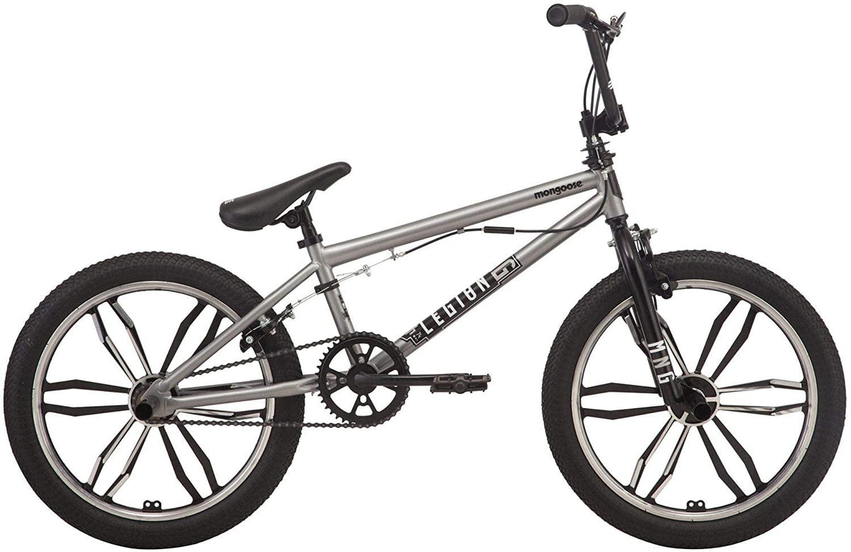 Mongoose Legion Freestyle Sidewalk BMX Bike for-Kids, -Children and Beginner-Level to Advanced Riders, 16-20-inch Wheels, Hi-Ten Steel Frame, Micro Drive 25x9T BMX Gearing