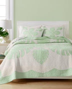 Martha Stewart Collection Maui Medallion Cotton Twin Quilted , palm Appliqués