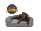 Better World Pets Super Comfort Bolster Dog Bed | Improved Cover | Waterproof Orthopedic Memory Foam | Durable Canvas Cover, Extra Plush Fce + Foam Bolsters | 5 Inch Thick, Washable